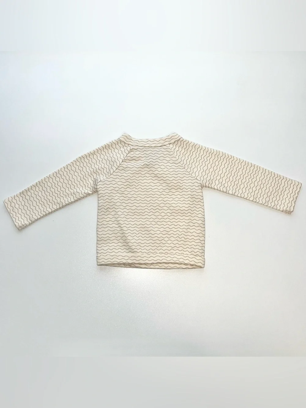 Easy-Peasy Organic Cotton 3-Piece Set Wavy Printed Cream Tan Size 3 Months NWOT